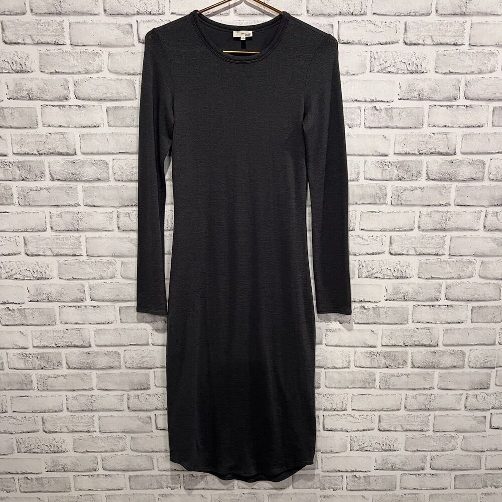 Wilfred Free Aritzia Womens Gray Long Sleeve Midi Dress Size Small Side Slit